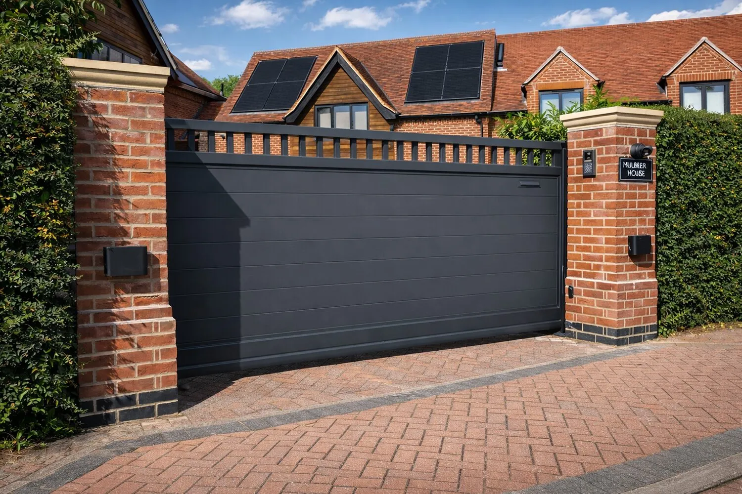 Secure sold grey gate on home